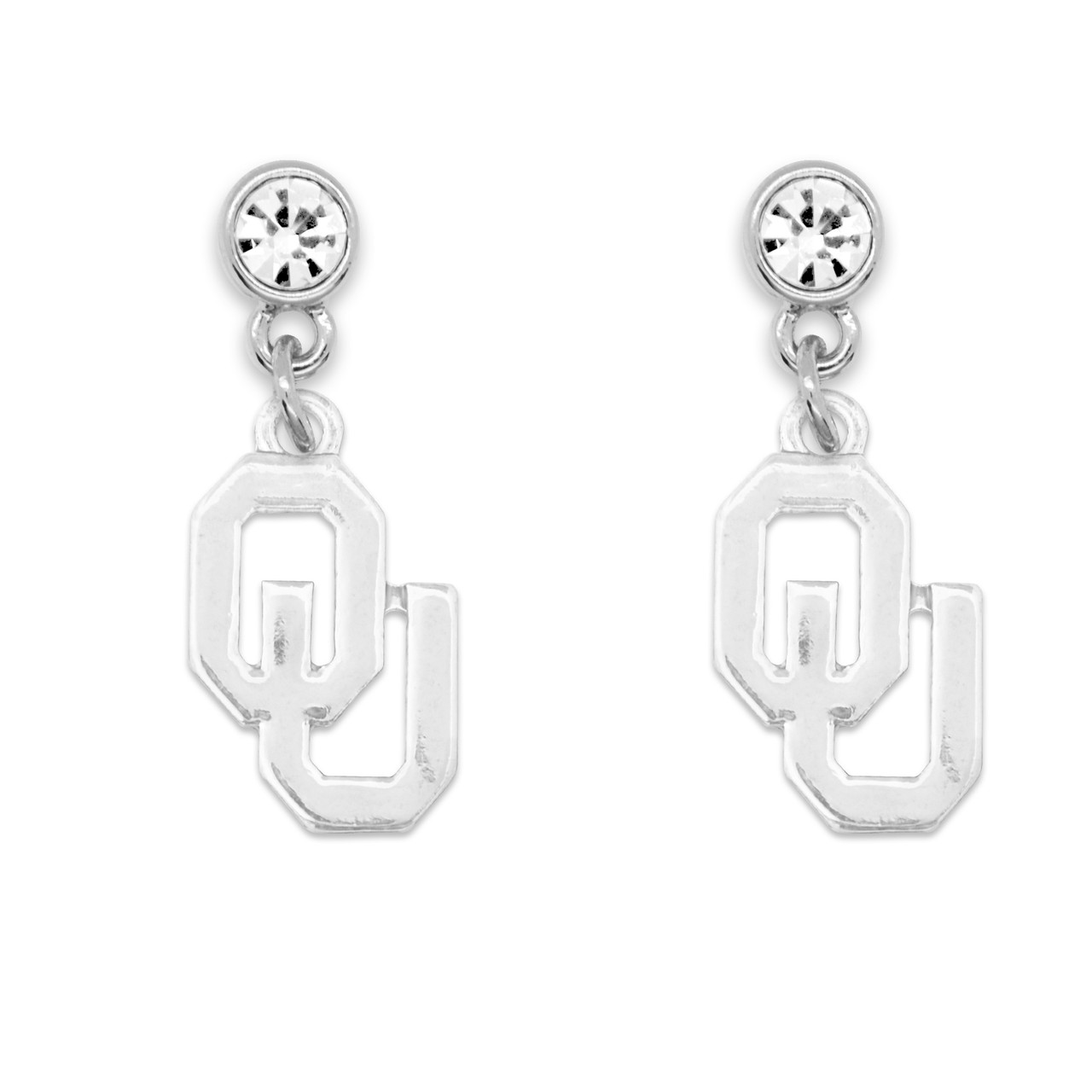 Oklahoma Sooners Lydia Silver Earrings