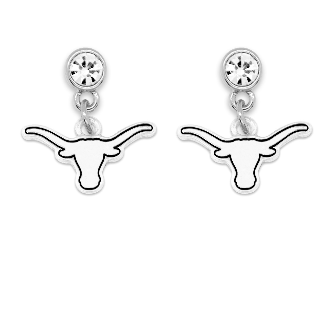 Texas Longhorns Lydia Silver Earrings