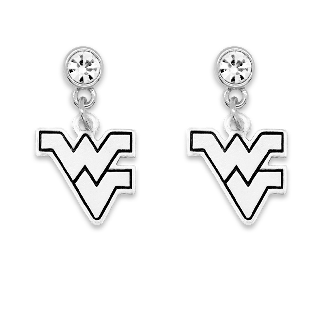 West Virginia Mountaineers Lydia Silver Earrings