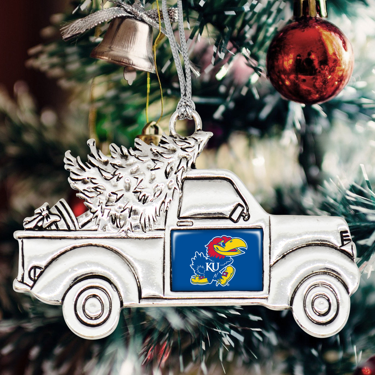 Kansas Jayhawks Vintage Truck Ornament