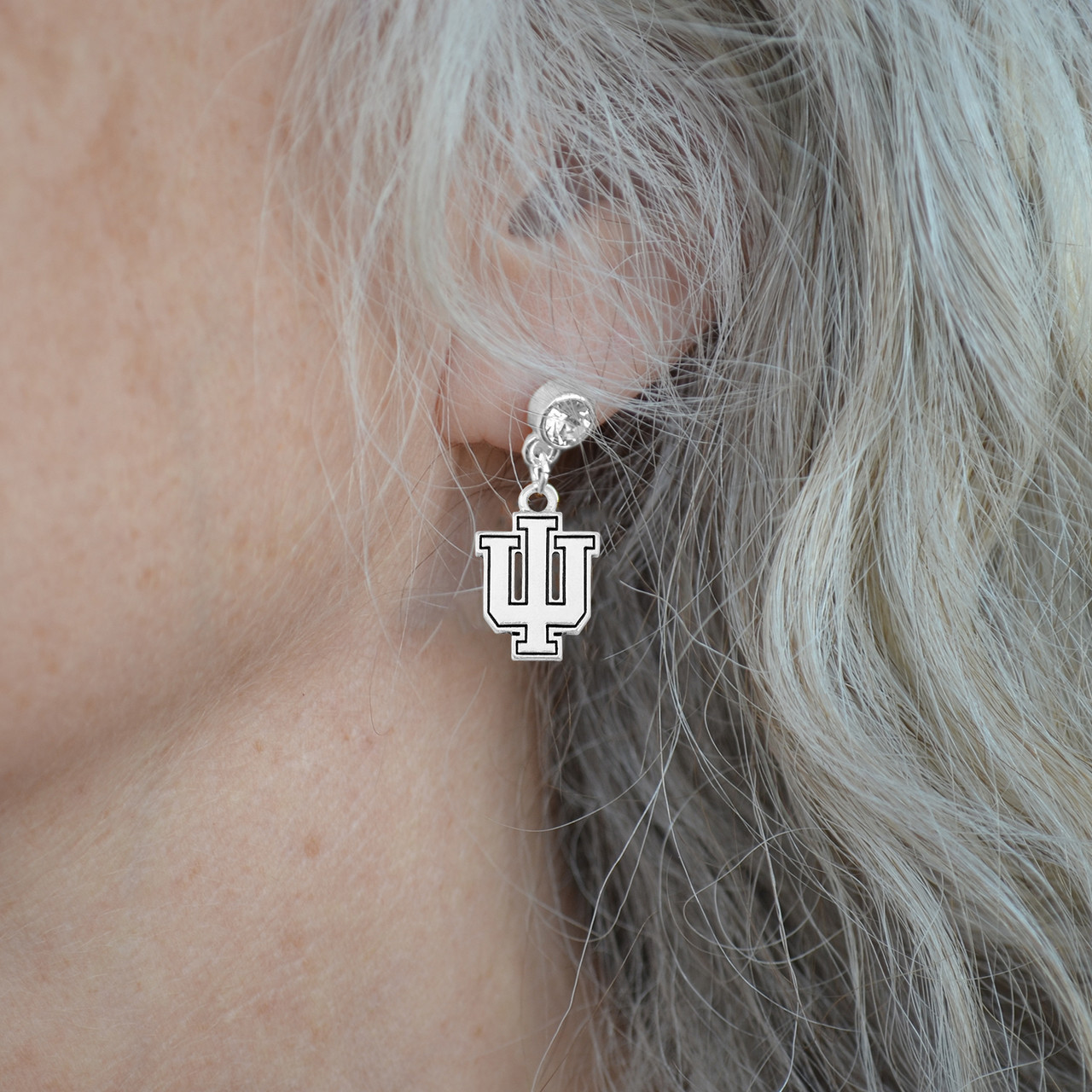 Indiana Hoosiers Lydia Silver Earrings
