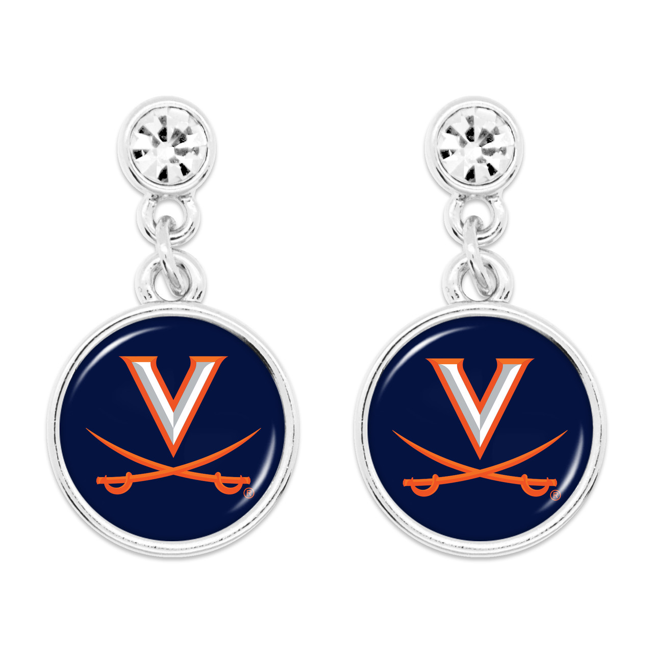 Virginia Cavaliers Lydia Silver Earrings