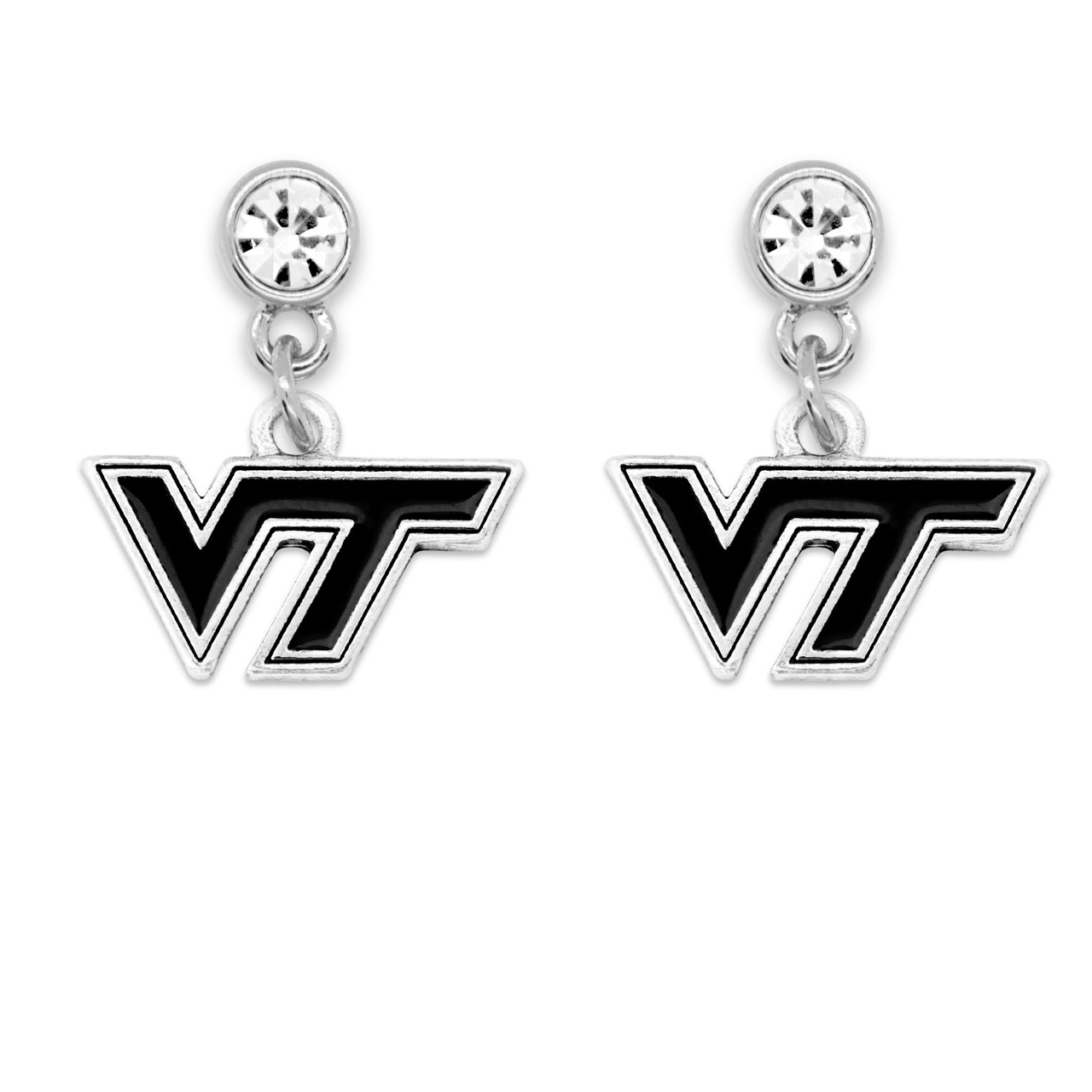 Virginia Tech Hokies Lydia Silver Earrings