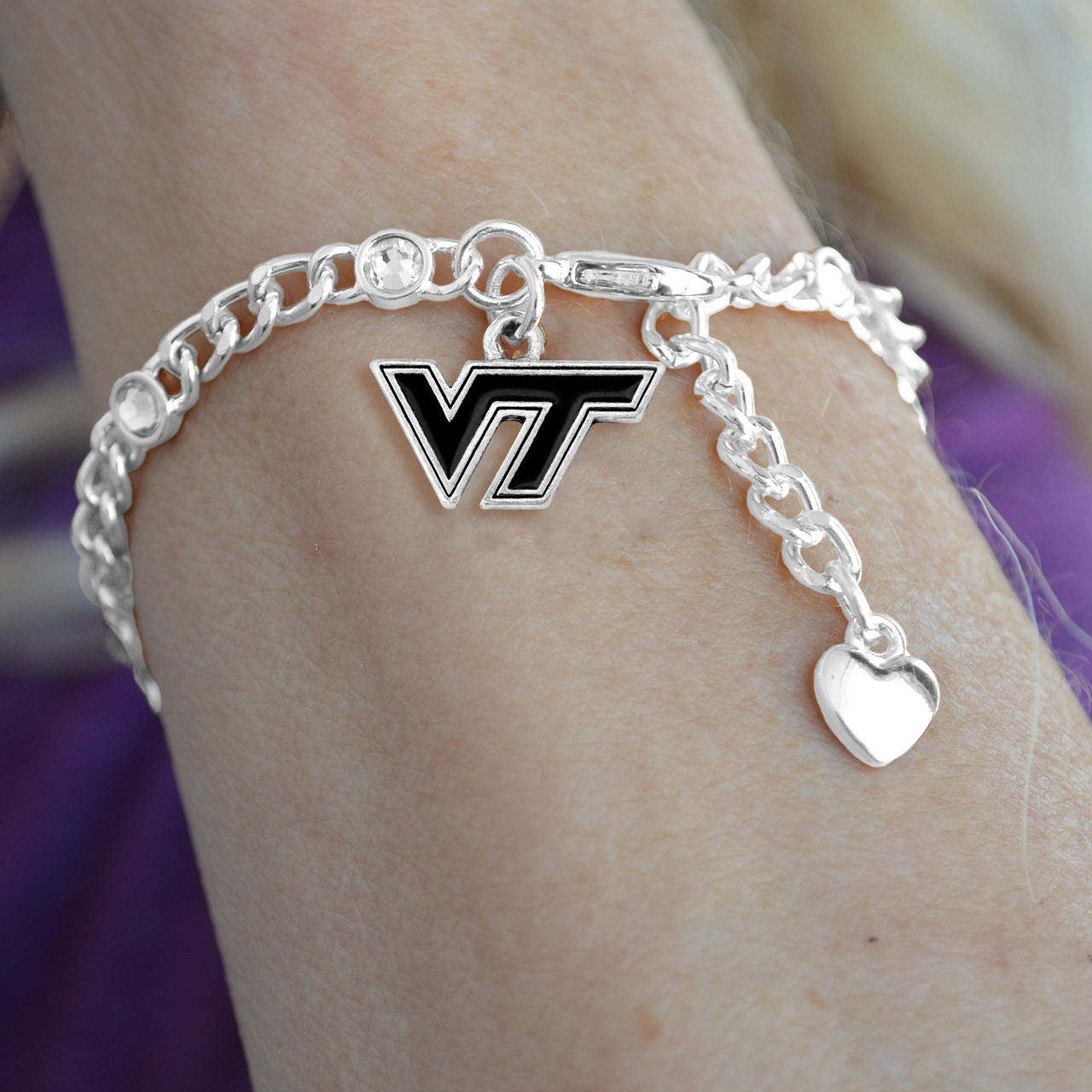 Virginia Tech Hokies Lydia Silver Bracelet