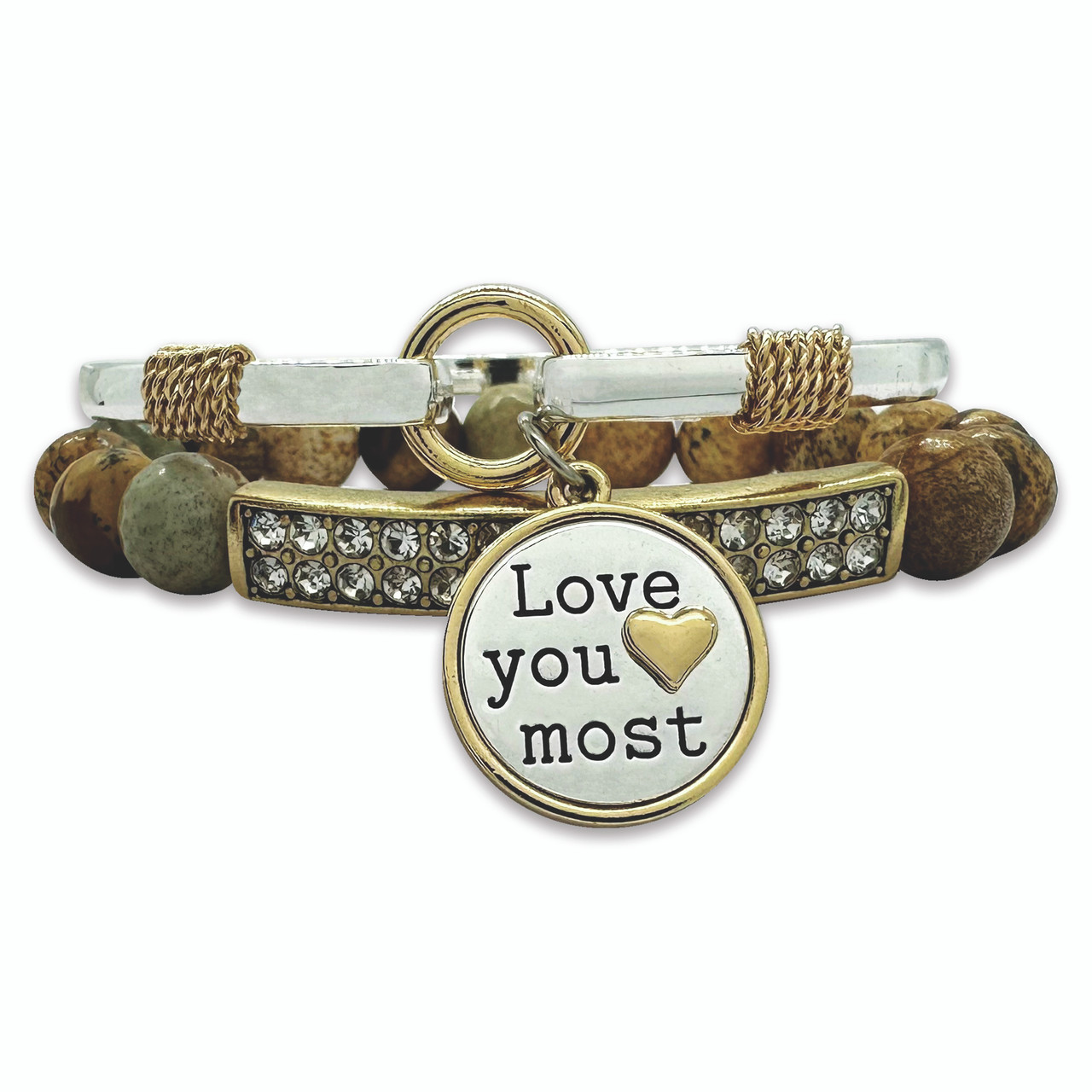 Valentines Natural Insticts Love You Most Bracelet Stack