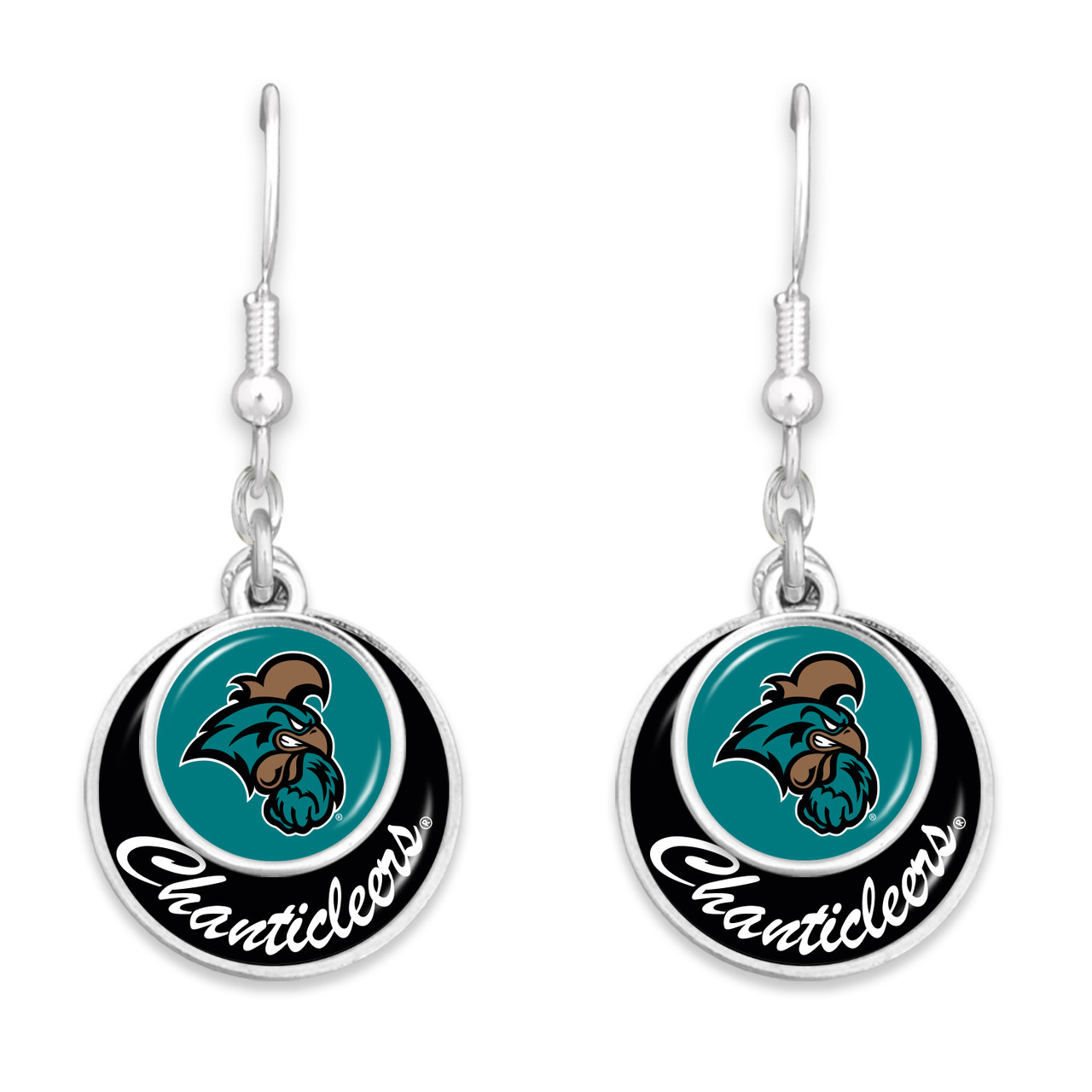 Coastal Carolina Chanticleers Earrings-  Stacked Disk