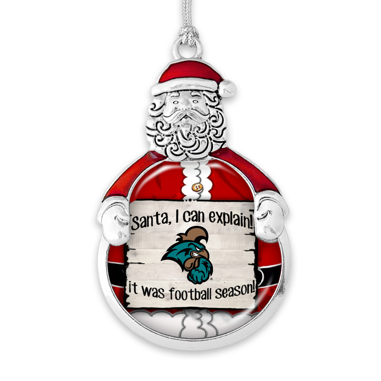 Coastal Carolina Chanticleers Christmas Ornament- Santa I Can Explain