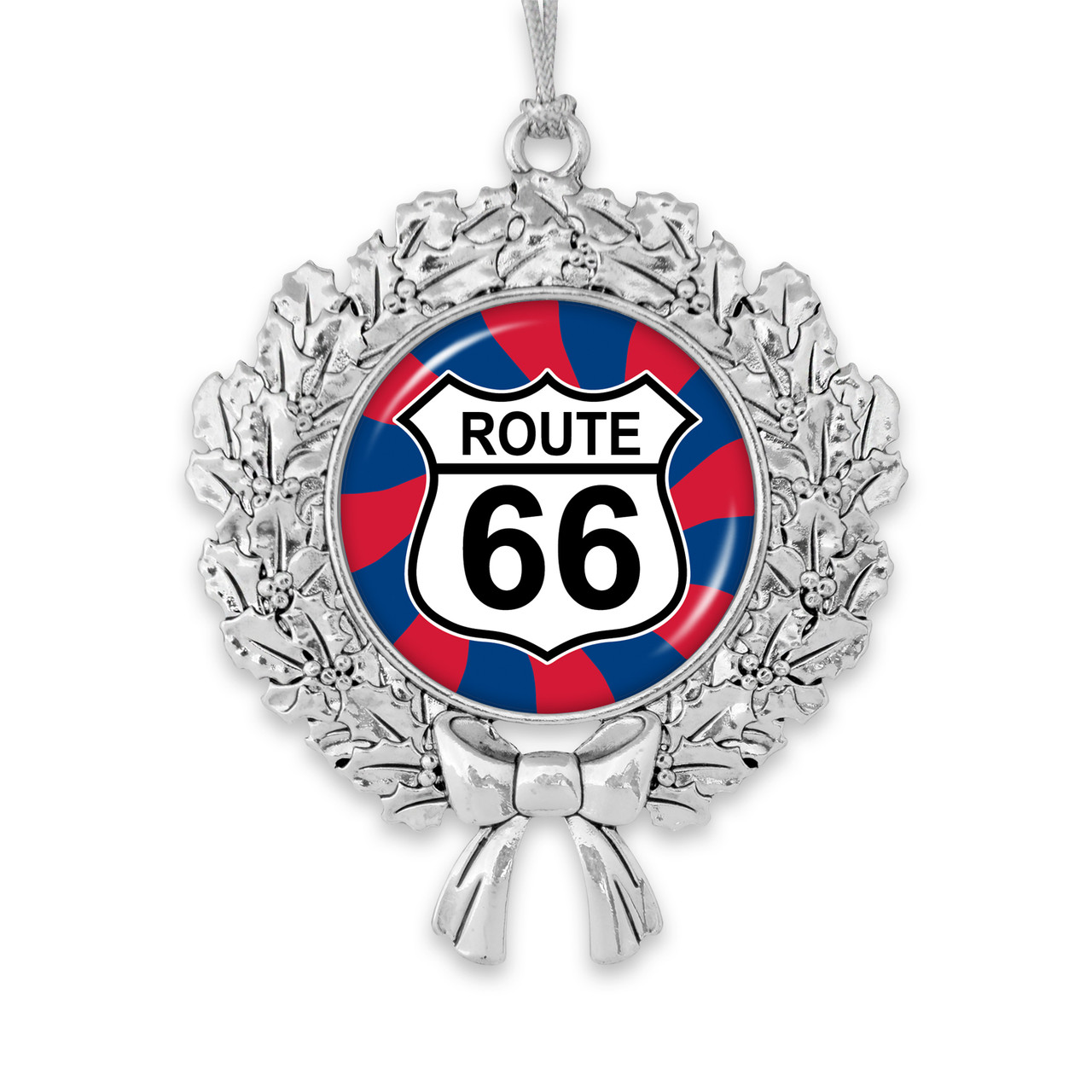 Route 66 Wreath Mint Swirl Ornament