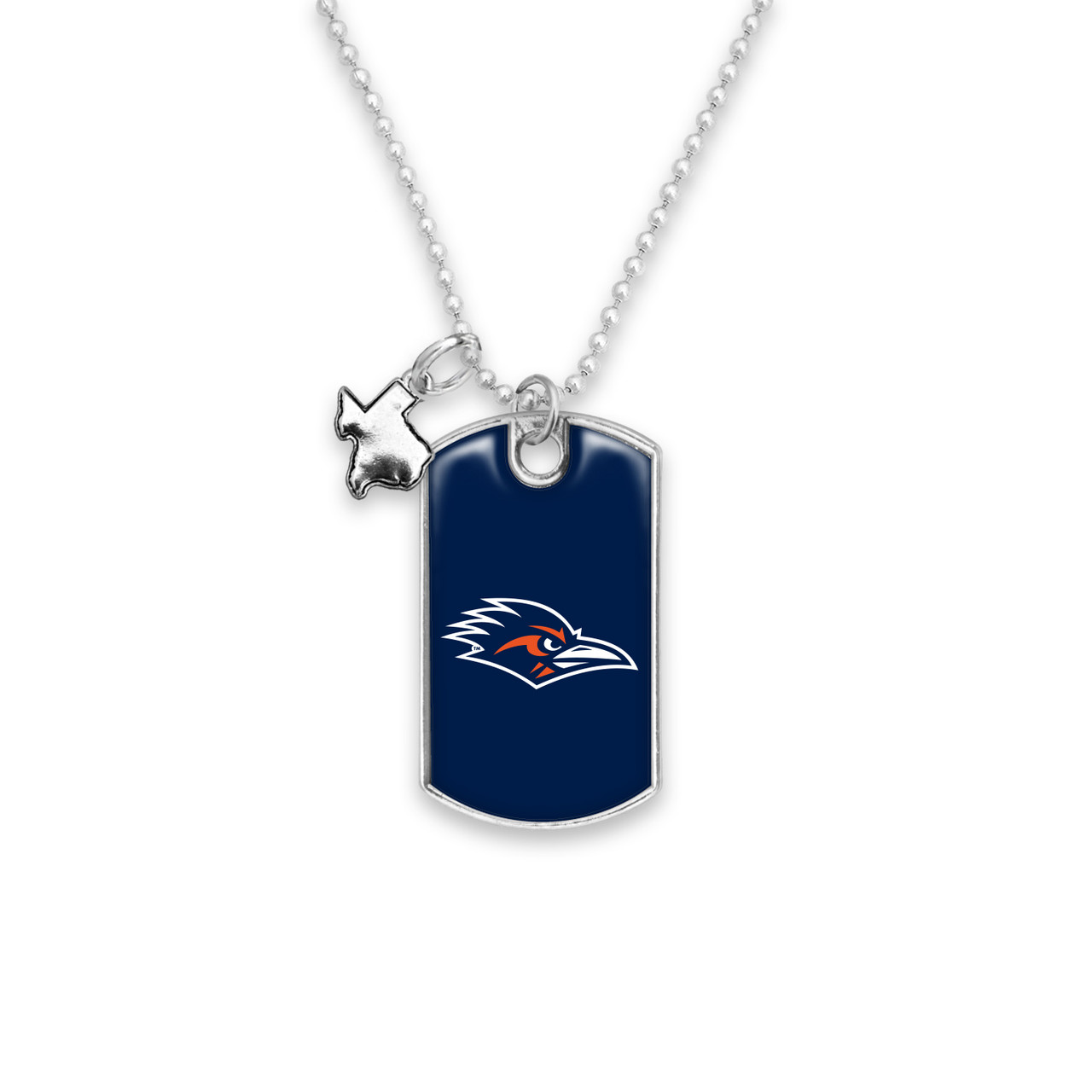 Texas San Antonio Roadrunners Dogtag Rearview Mirror Charm