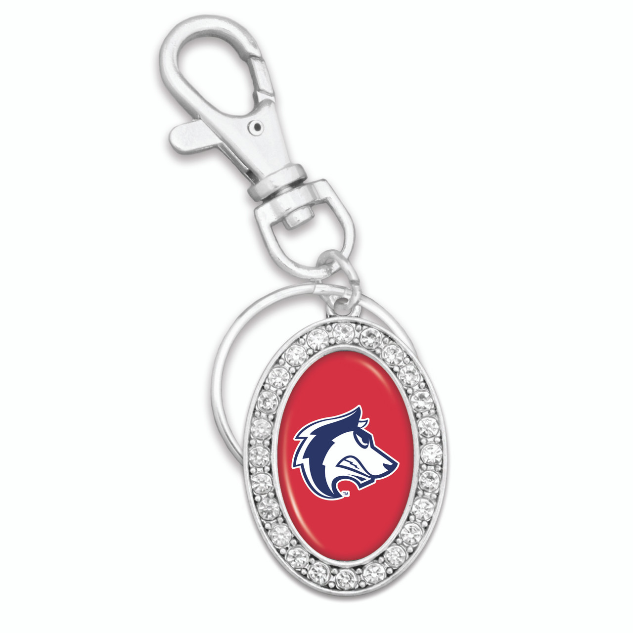 Colorado State Pueblo Thunderwolves Key Chain- Oval Crystal