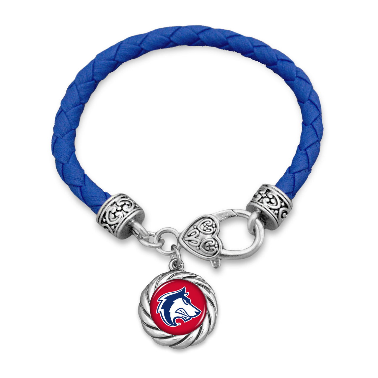 Colorado State Pueblo Thunderwolves Bracelet- Harvey Leather Twisted Rope