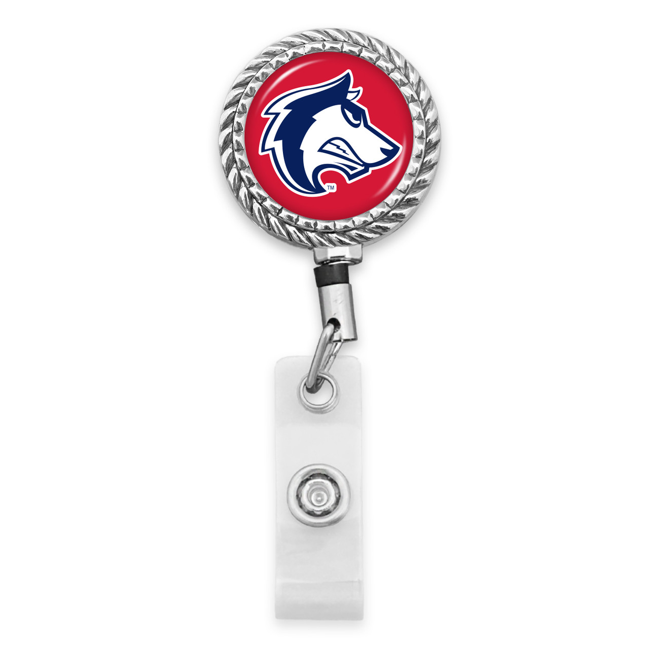 Colorado State Pueblo Thunderwolves Belt Clip Badge Reel- Rope Edge