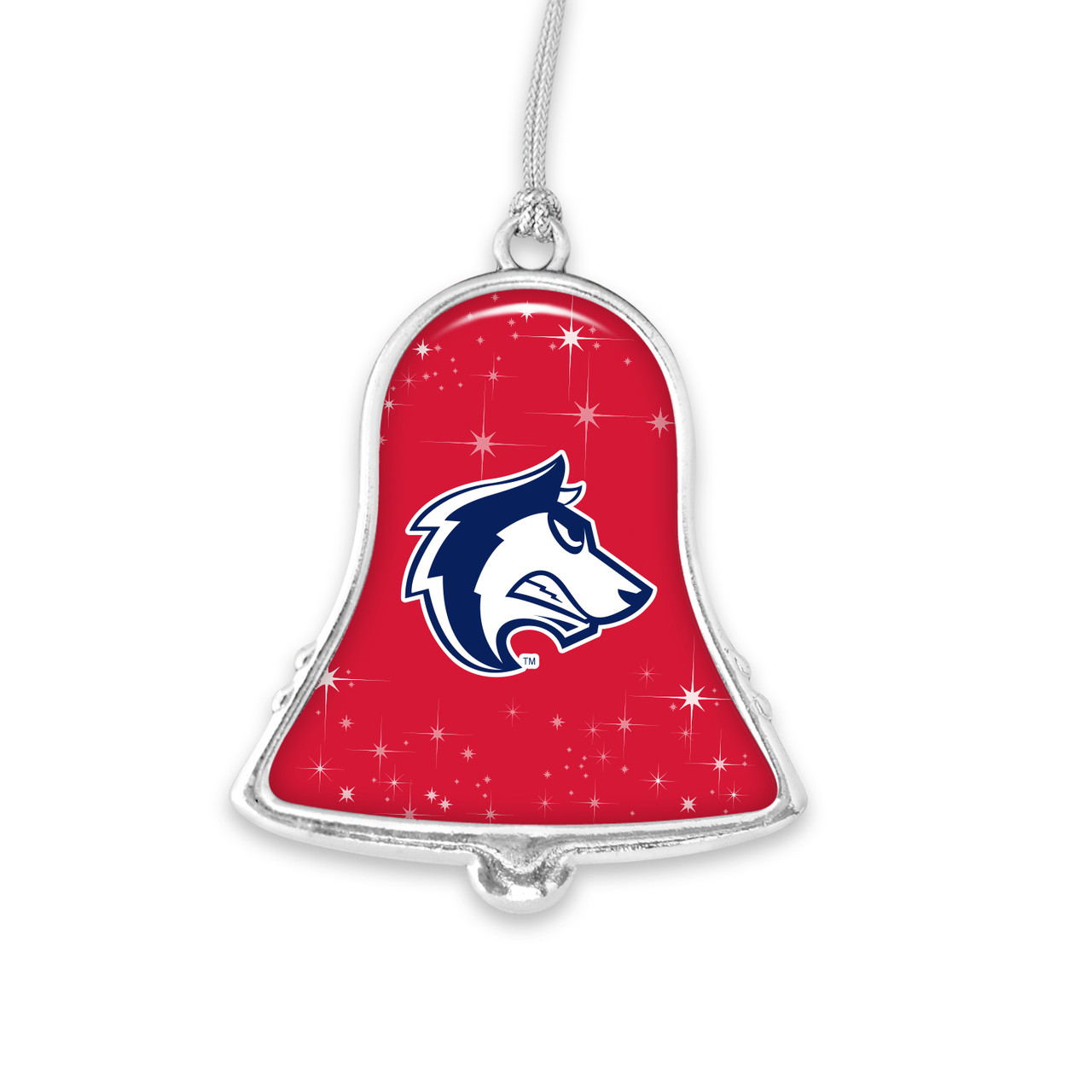 Colorado State Pueblo Thunderwolves Christmas Ornament- Bell with Team Logo and Stars