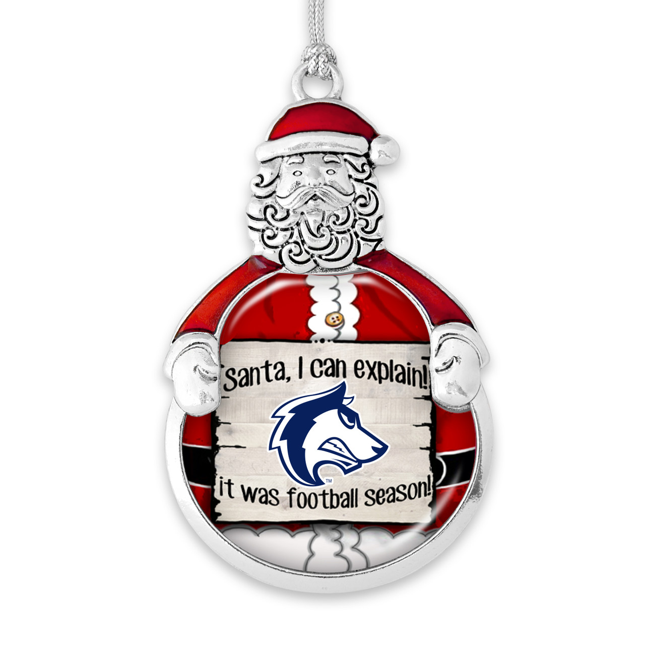 Colorado State Pueblo Thunderwolves Christmas Ornament- Santa I Can Explain