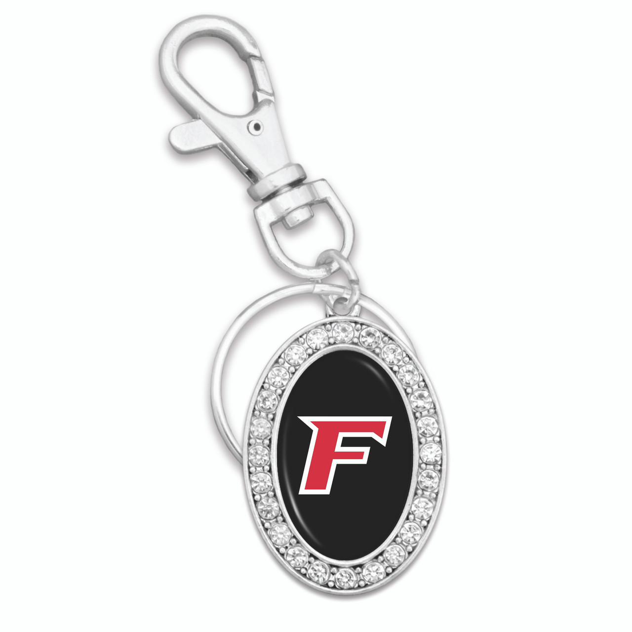 Fairfield Stags Key Chain- Oval Crystal