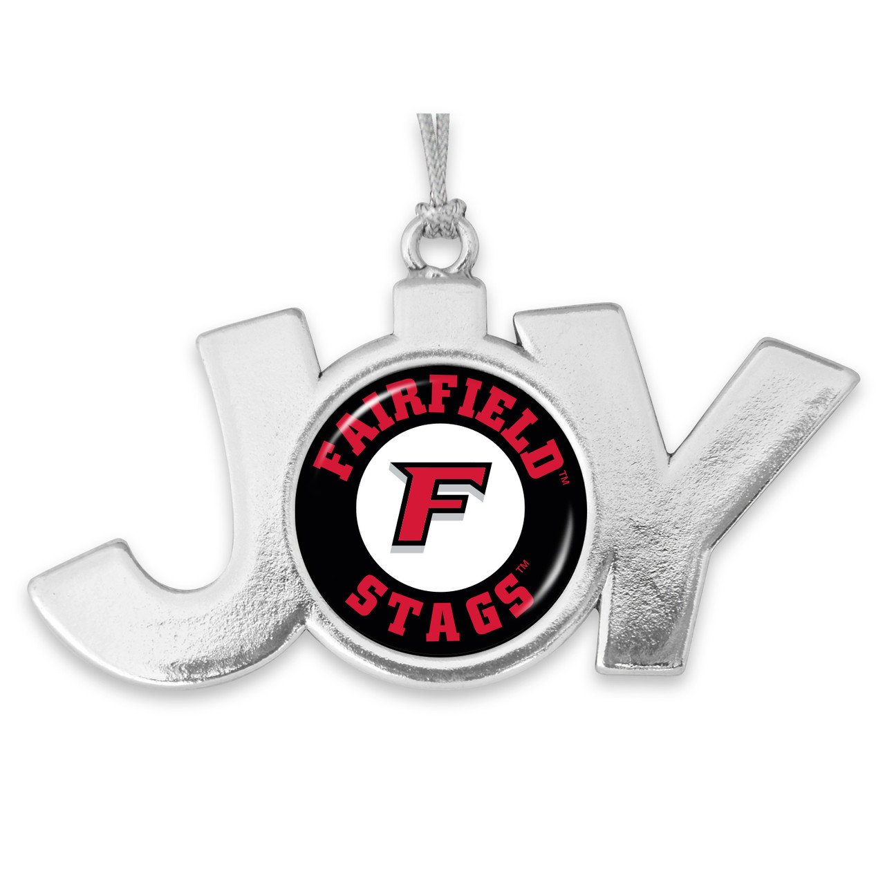 Fairfield Stags Christmas Ornament- Joy with Circle Team Logo