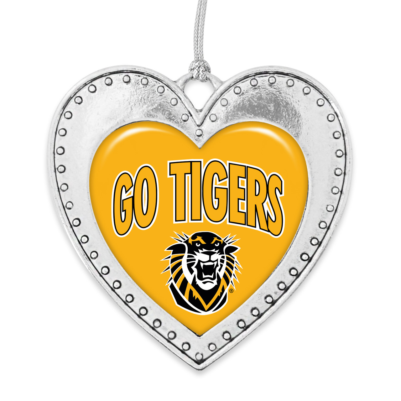 Fort Hays State Tigers Christmas Heart Ornament
