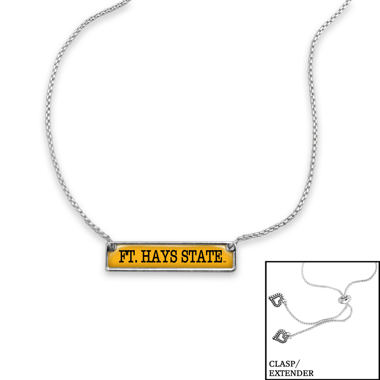 Fort Hays State Tigers Necklace- Nameplate (Adjustable Slider Bead)