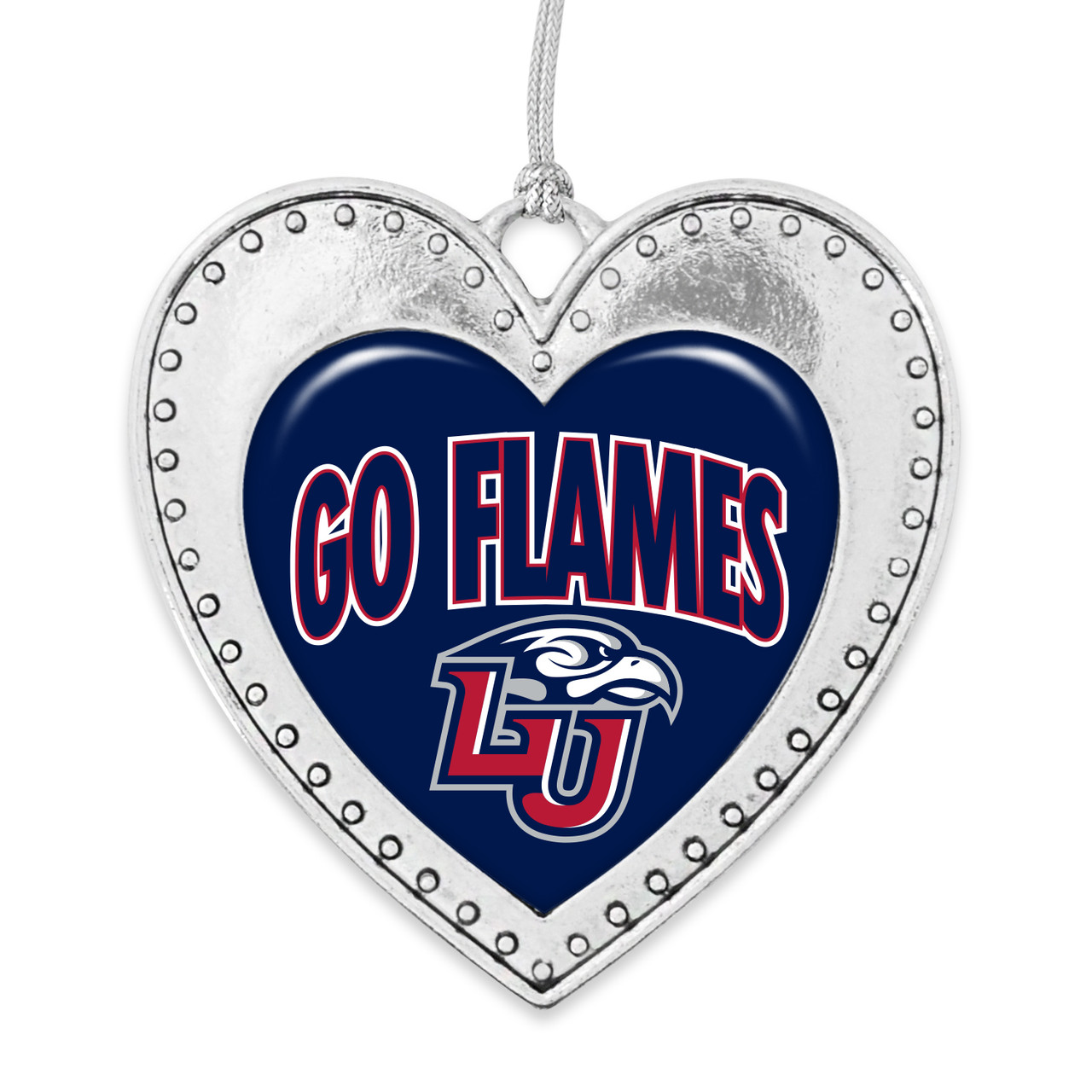 Liberty Flames Christmas Heart Ornament