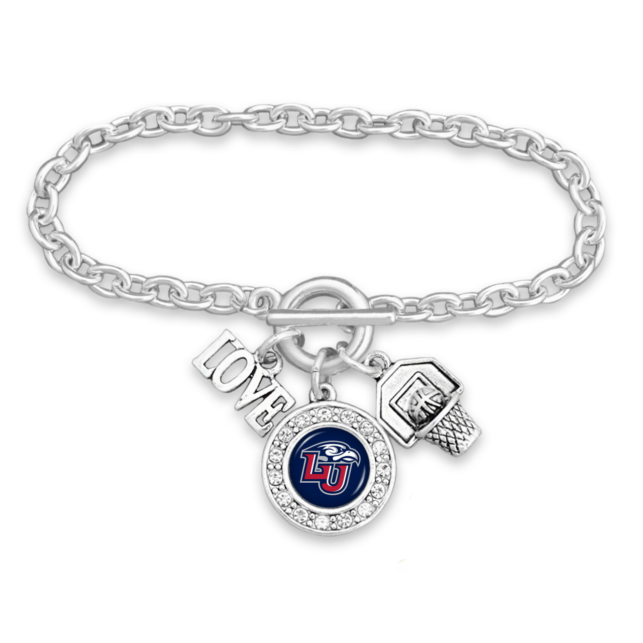 Liberty Flames Bracelet- Basketball, Love and Logo