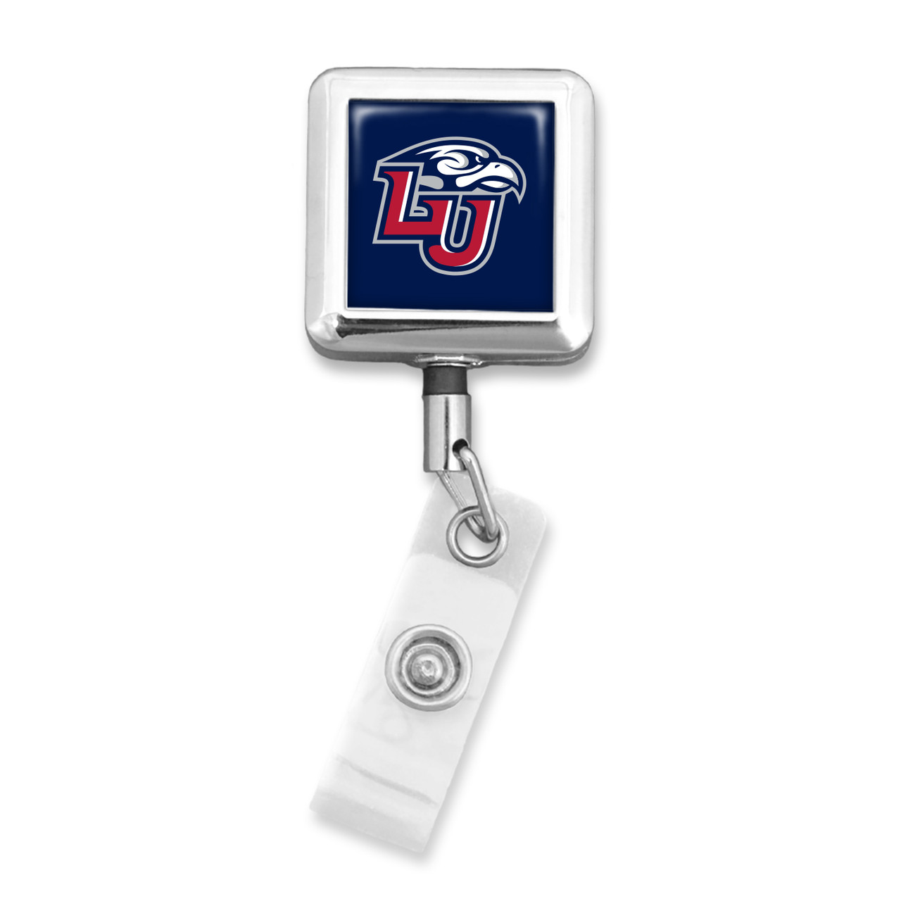 Liberty Flames Badge Reel Alligator Clip- Square