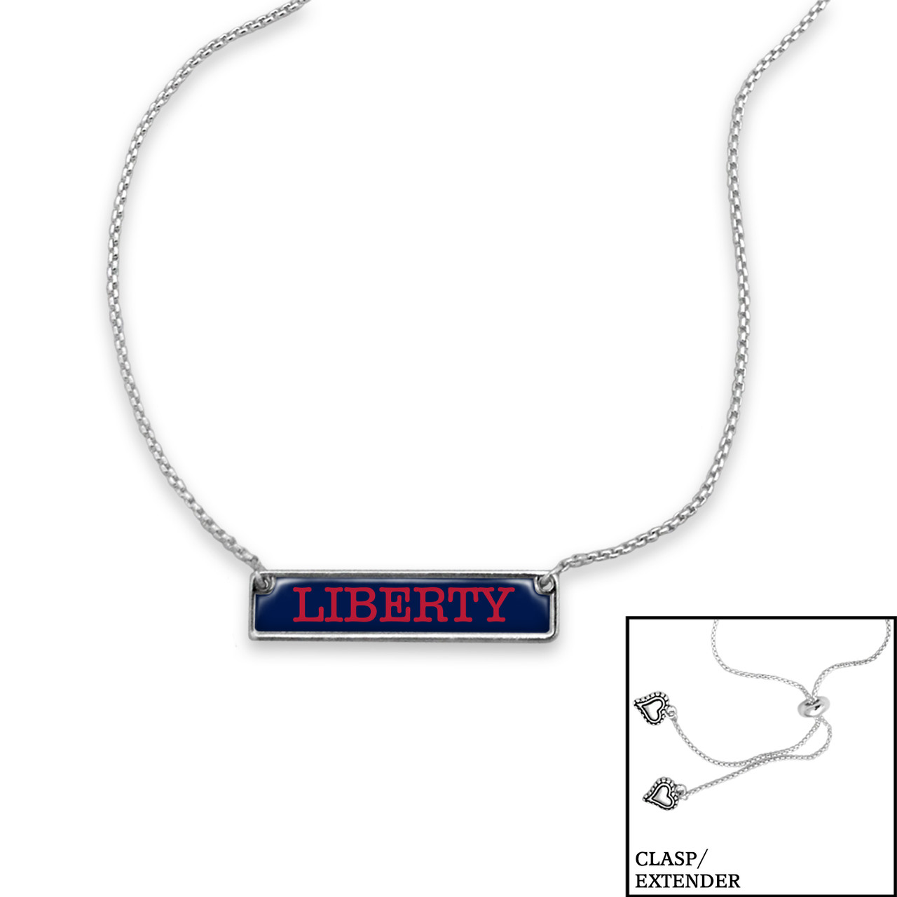 Liberty Flames Necklace- Nameplate (Adjustable Slider Bead)