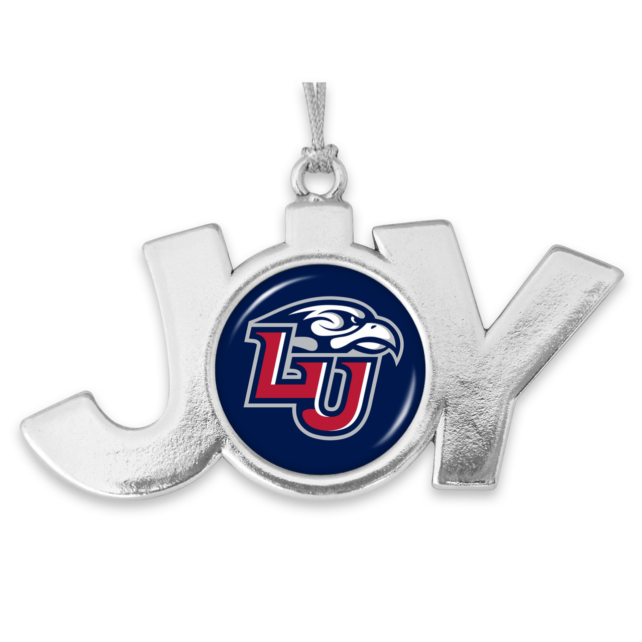 Liberty Flames Christmas Ornament- Joy with Team Logo