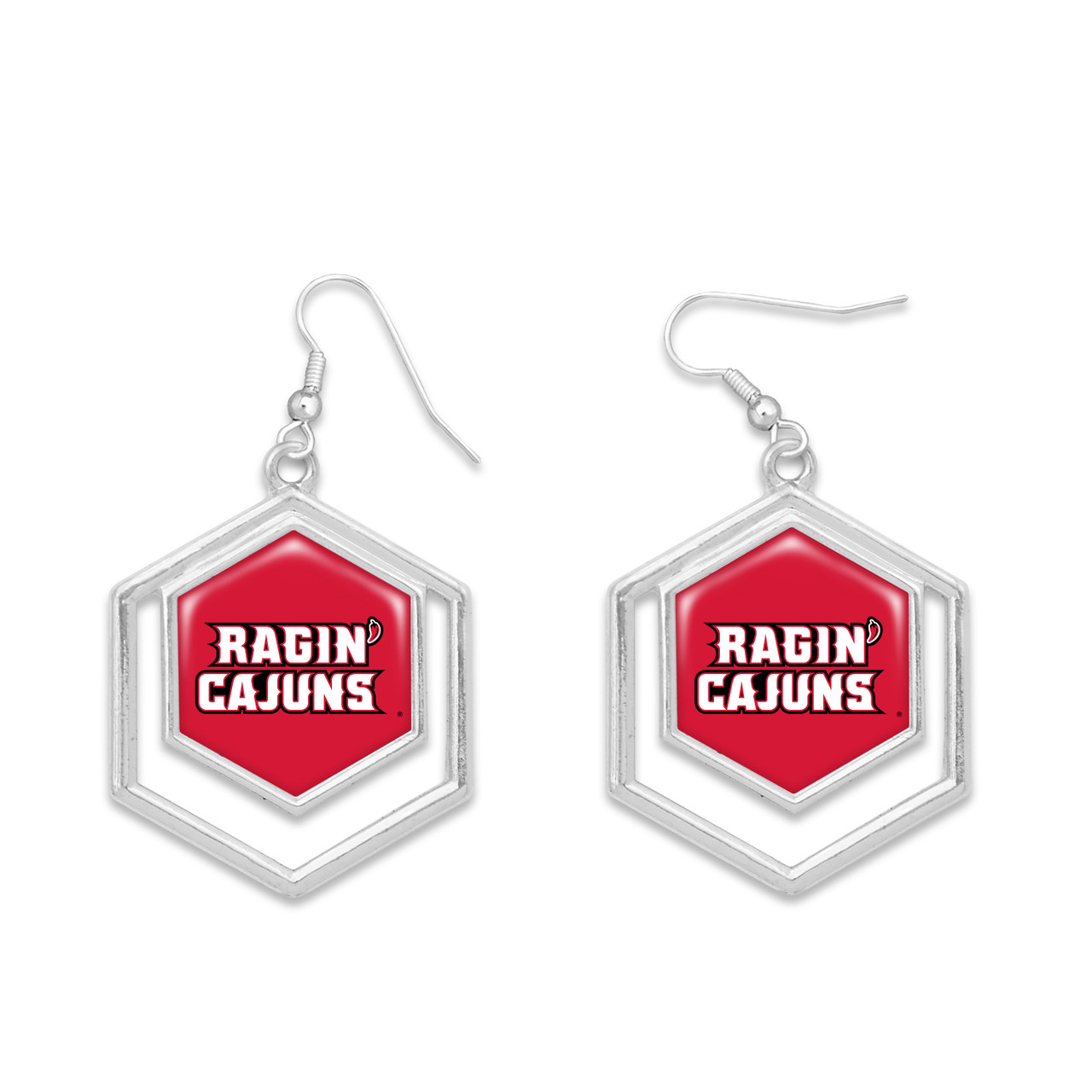 Louisiana Lafayette Ragin' Cajuns Earrings- Juno