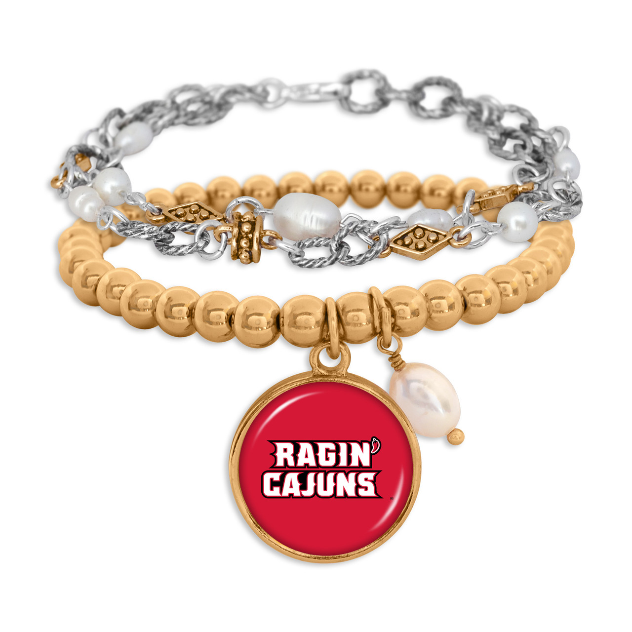 Louisiana Lafayette Ragin' Cajuns - Diana Stack Bracelets