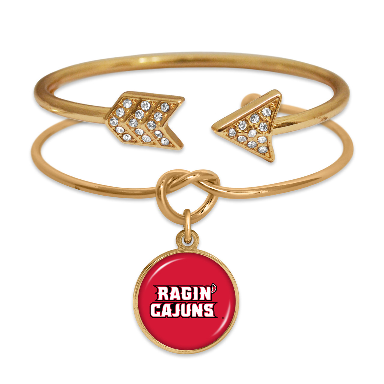Louisiana Lafayette Ragin' Cajuns - Knot Stack Bracelets