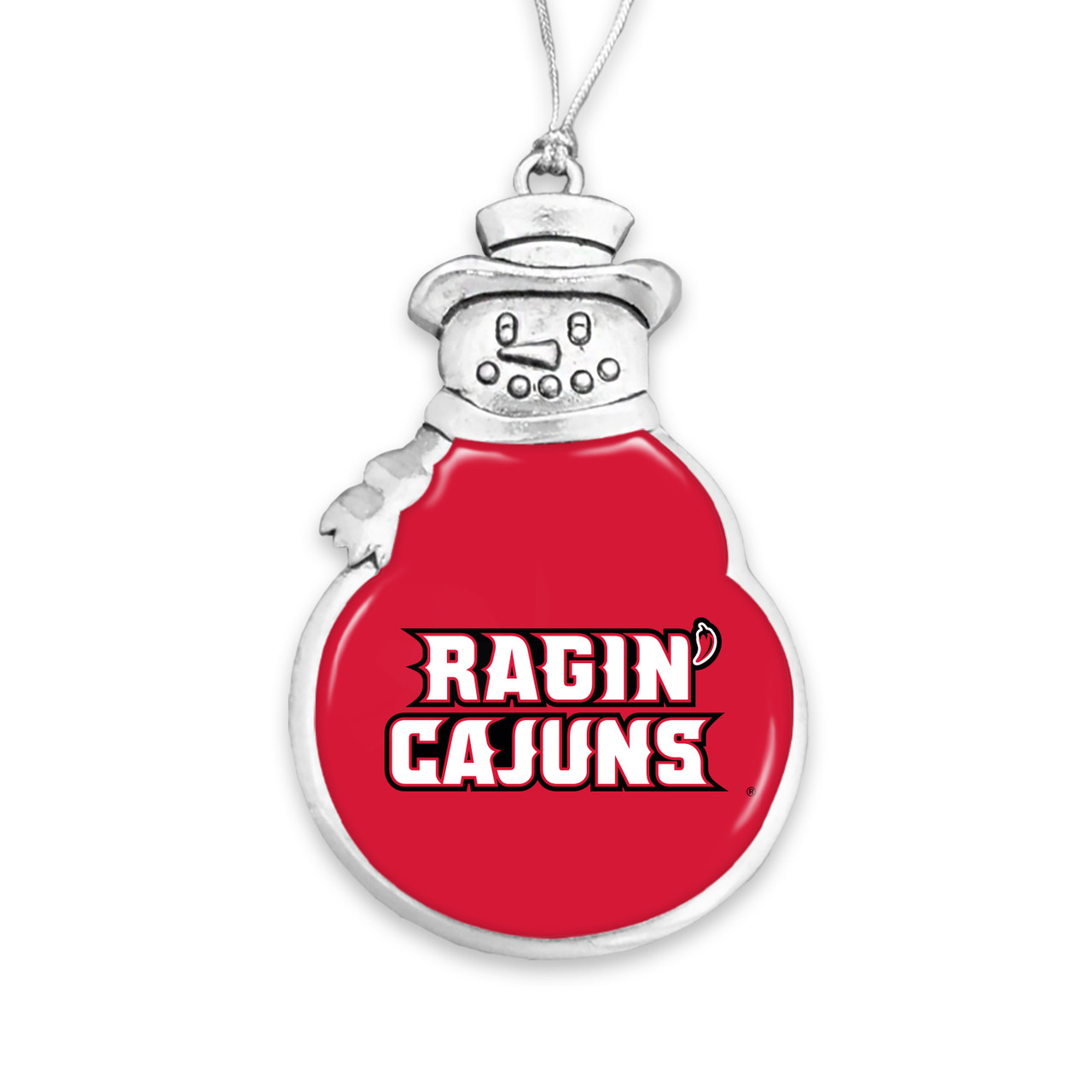 Louisiana Lafayette Ragin' Cajuns Christmas Ornament- Snowman