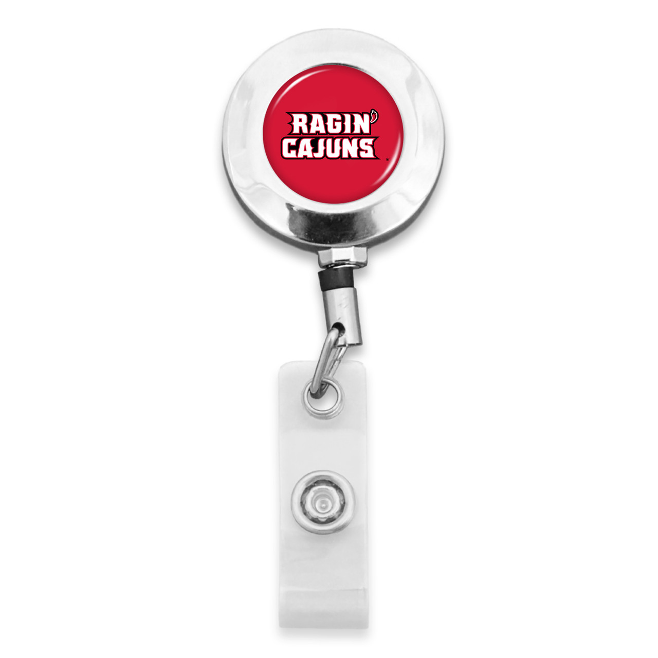 Louisiana Lafayette Ragin' Cajuns Badge Reel Belt Clip- Round