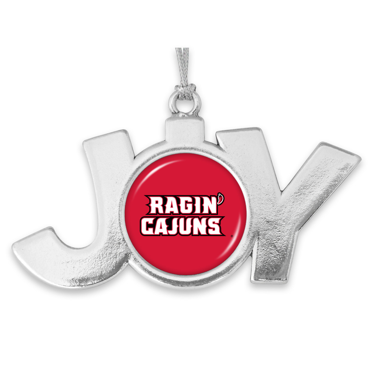 Louisiana Lafayette Ragin' Cajuns Christmas Ornament- Joy with Team Logo