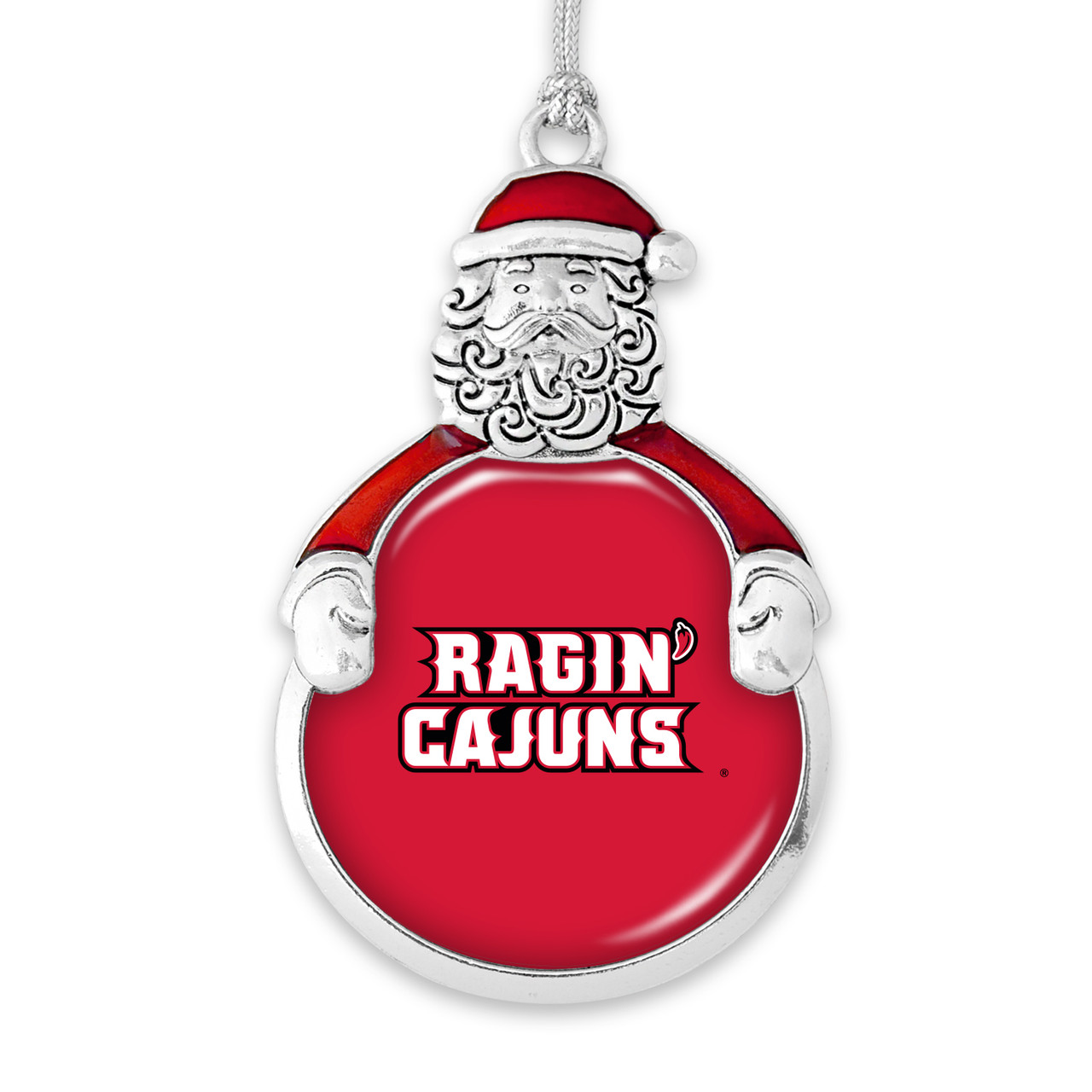 Louisiana Lafayette Ragin' Cajuns Christmas Ornament- Santa with Team Logo