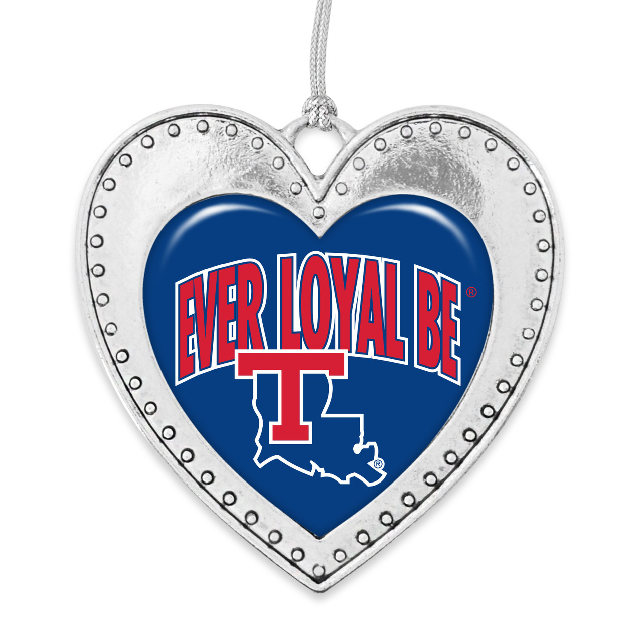 Louisiana Tech Bulldogs Christmas Heart Ornament