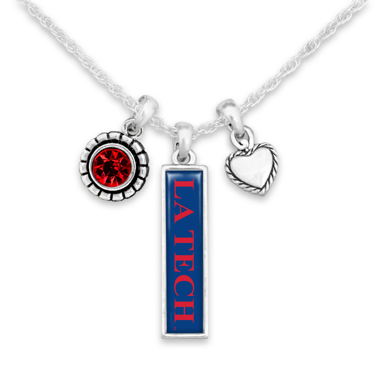 Louisiana Tech Bulldogs Necklace- Triple Charm