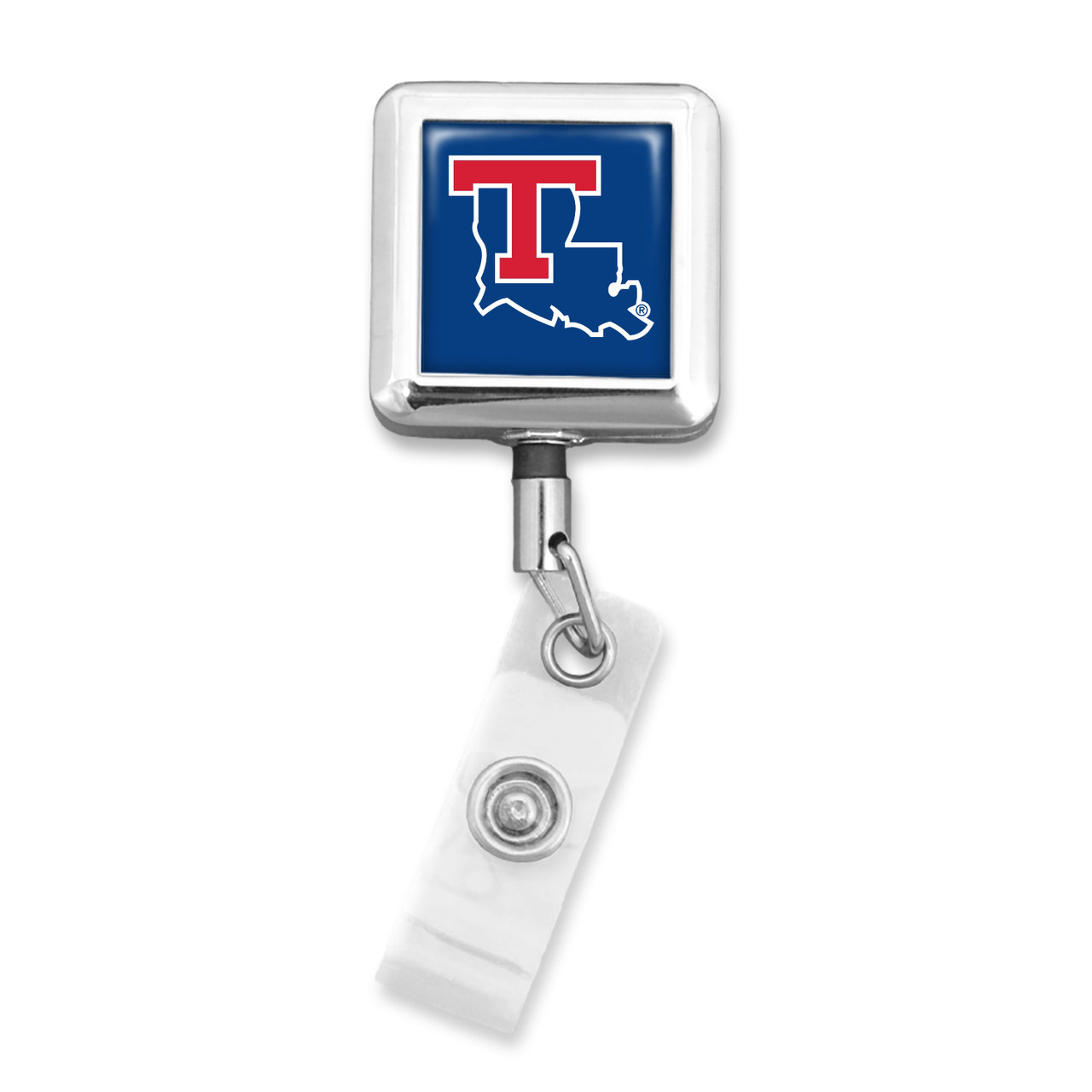 Louisiana Tech Bulldogs Badge Reel Belt Clip- Square