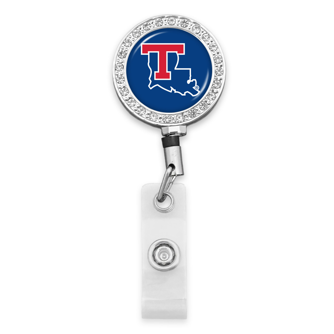 Louisiana Tech Bulldogs Belt Clip Badge Reel- Crystal