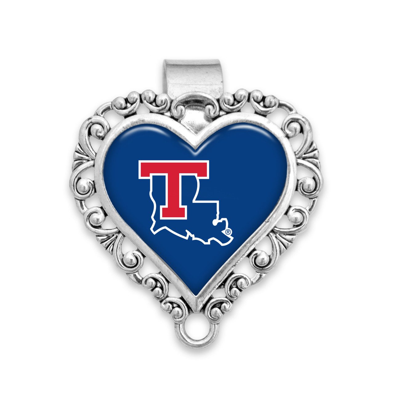 Louisiana Tech Bulldogs Visor Clip- Heart Visor Clip with Plain Logo