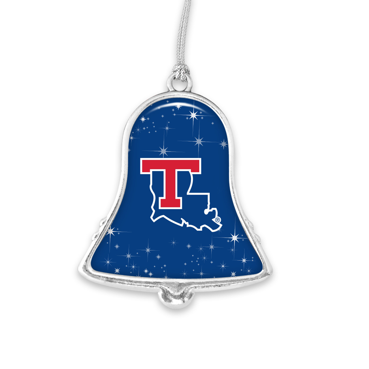 Louisiana Tech Bulldogs Christmas Ornament- Bell with Team Logo and Stars