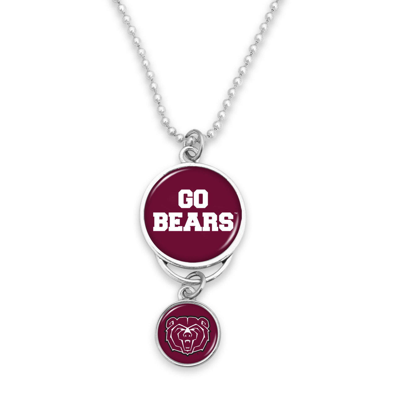 Missouri State Bears Car Charm- Rear View Mirror with Silver College Logo