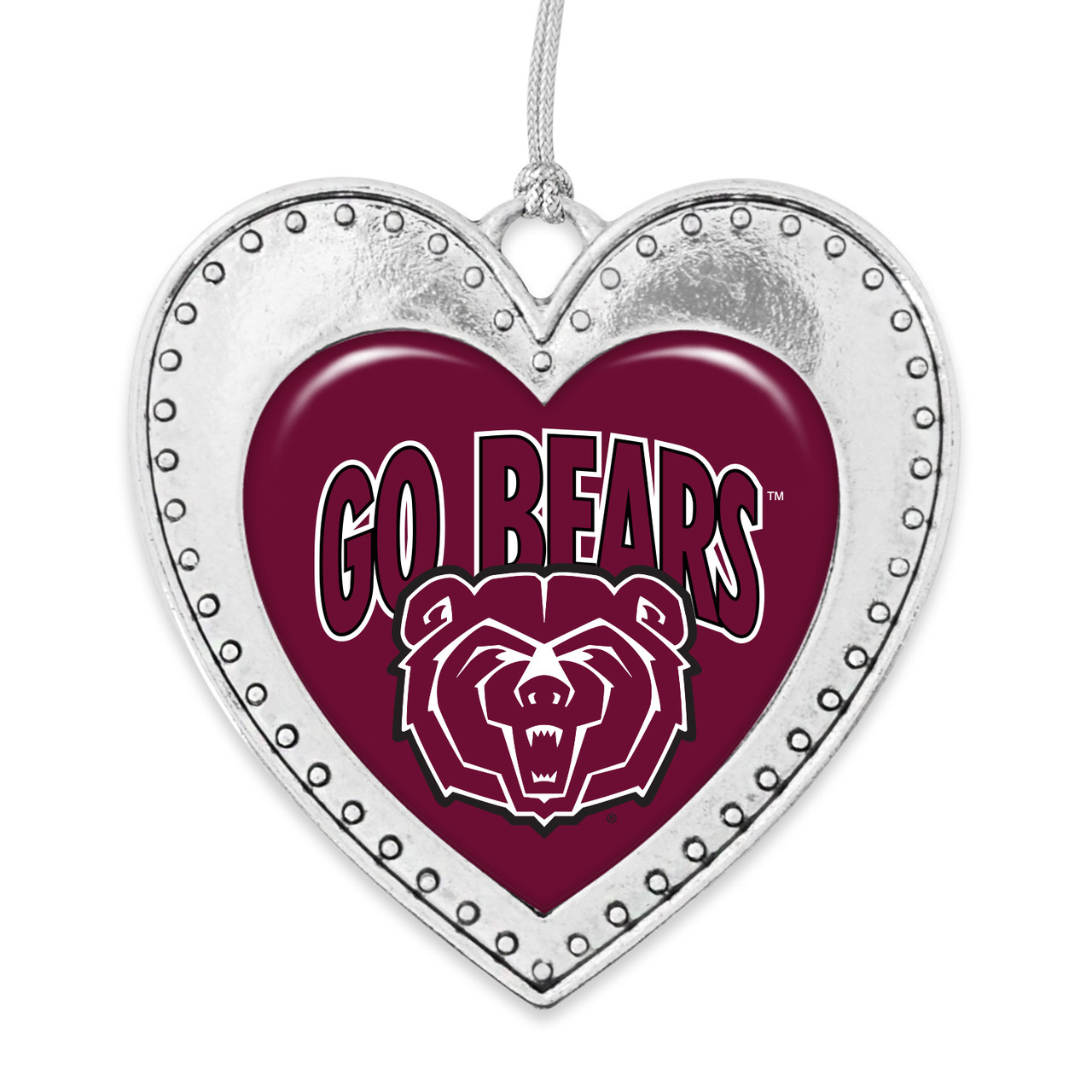 Missouri State Bears Christmas Heart Ornament