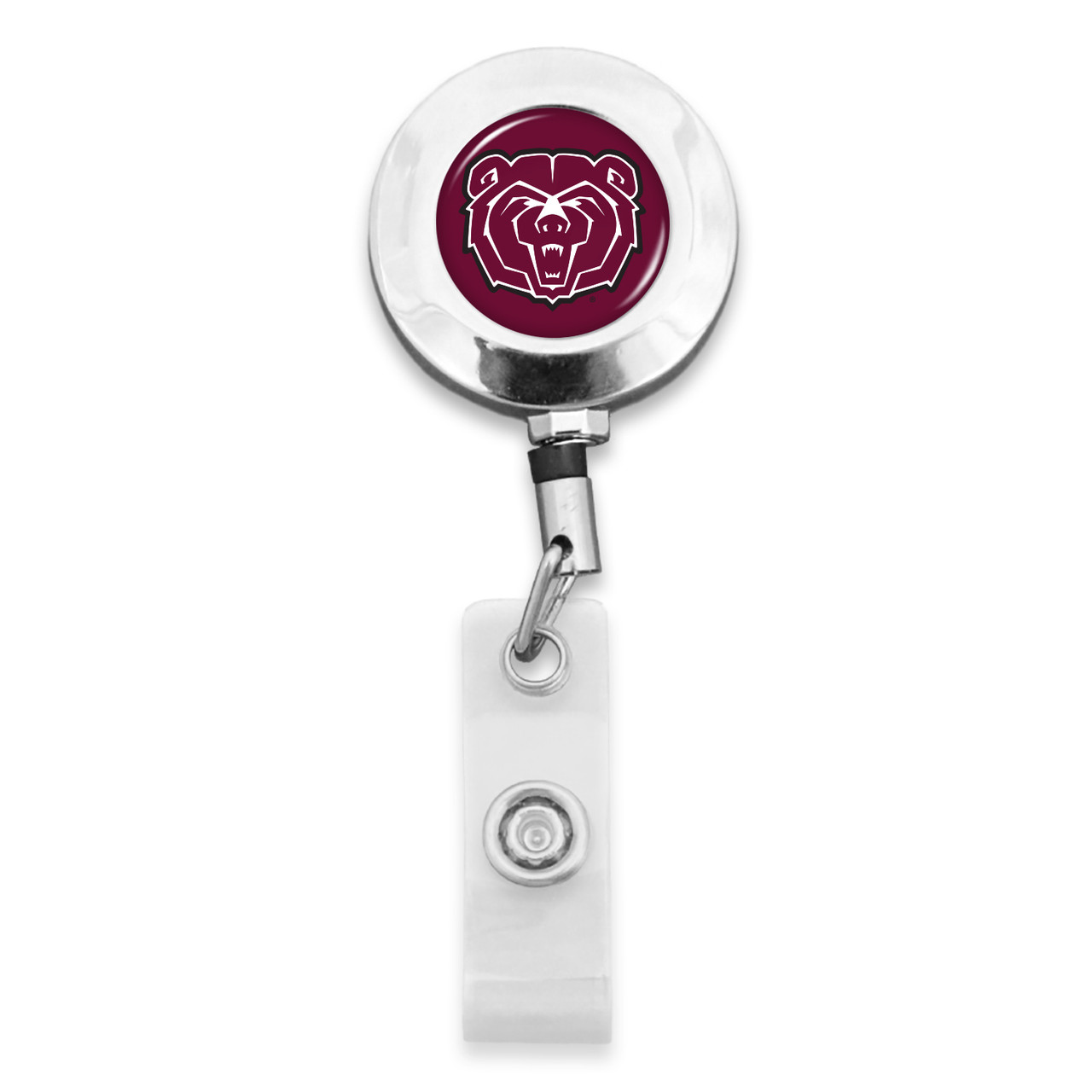 Missouri State Bears Badge Reel Belt Clip- Round