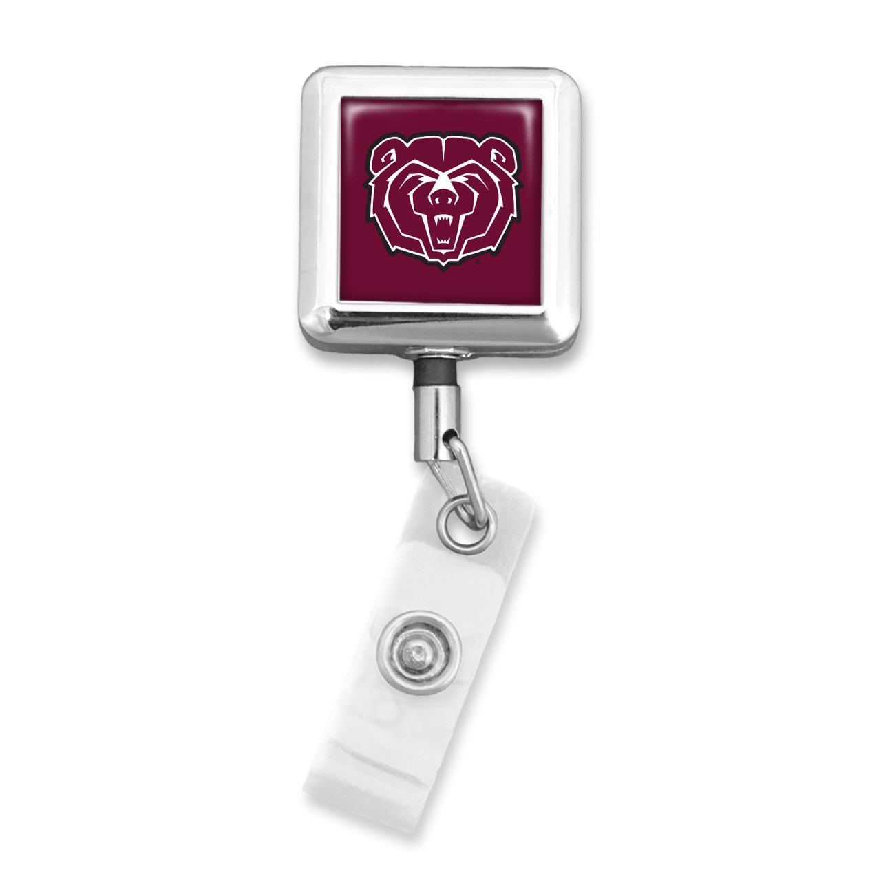 Missouri State Bears Badge Reel Belt Clip- Square