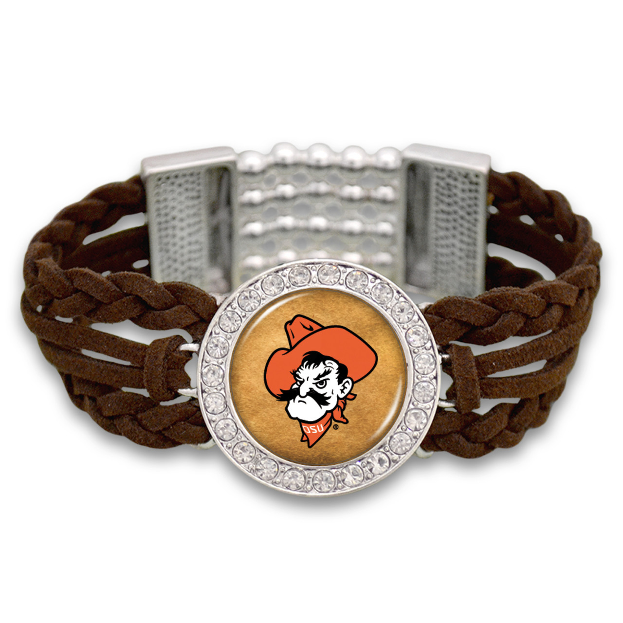 *Choose Your College* Bracelet- Brown Braided Suede