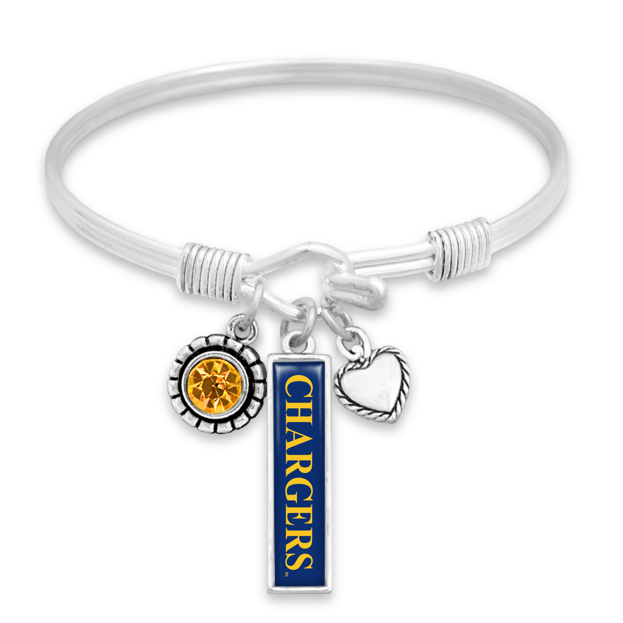 New Haven Chargers Bracelet- Triple Charm