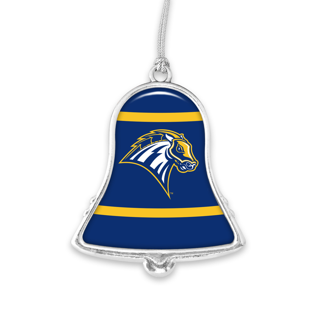 New Haven Chargers Christmas Ornament- Bell with Team Logo Stripes