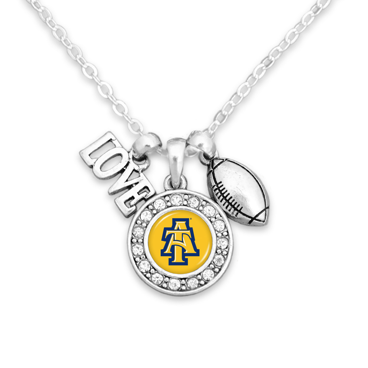 North Carolina A&T Aggies Necklace- Football, Love and Logo