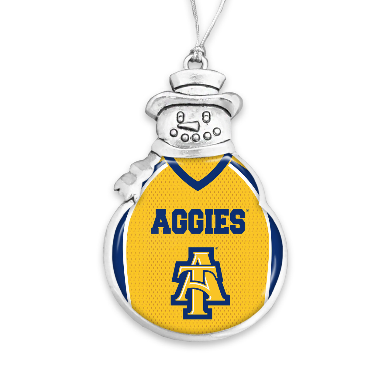 North Carolina A&T Aggies Christmas Ornament- Snowman with Football Jersey