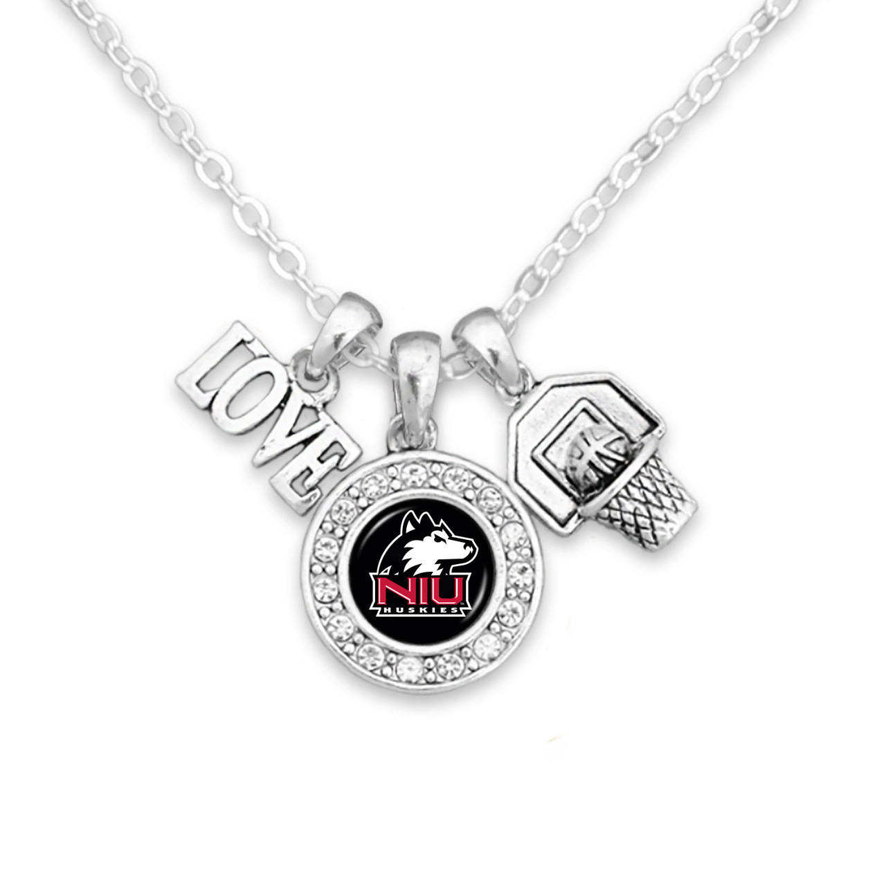 Northern Illinois Huskies Necklace- Basketball, Love and Logo